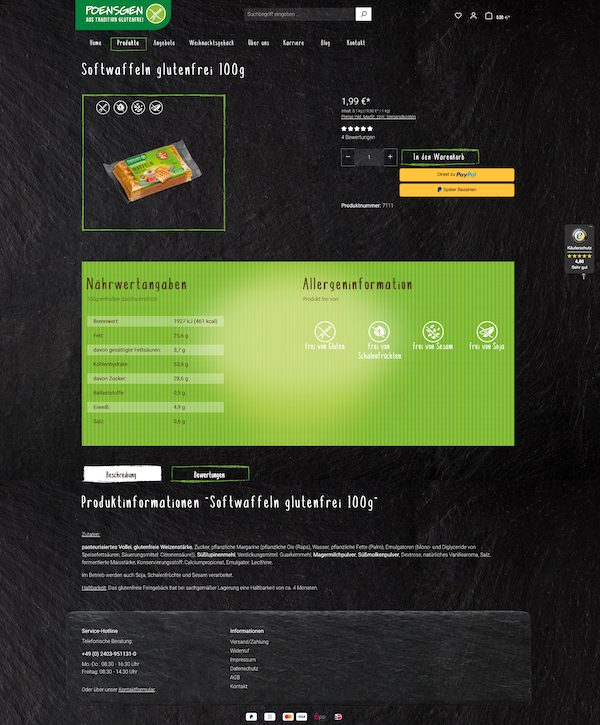 Referenz: Onlineshop Poensgen
